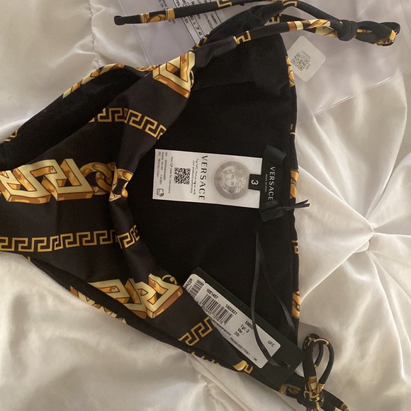 Versace chain pinstripe bikni bottoms black/gold - Picture 3 of 7